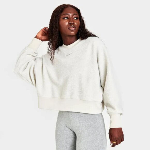 Nike Women's Plush Cropped Crewneck Sweatshirt - Picture 1 of 5